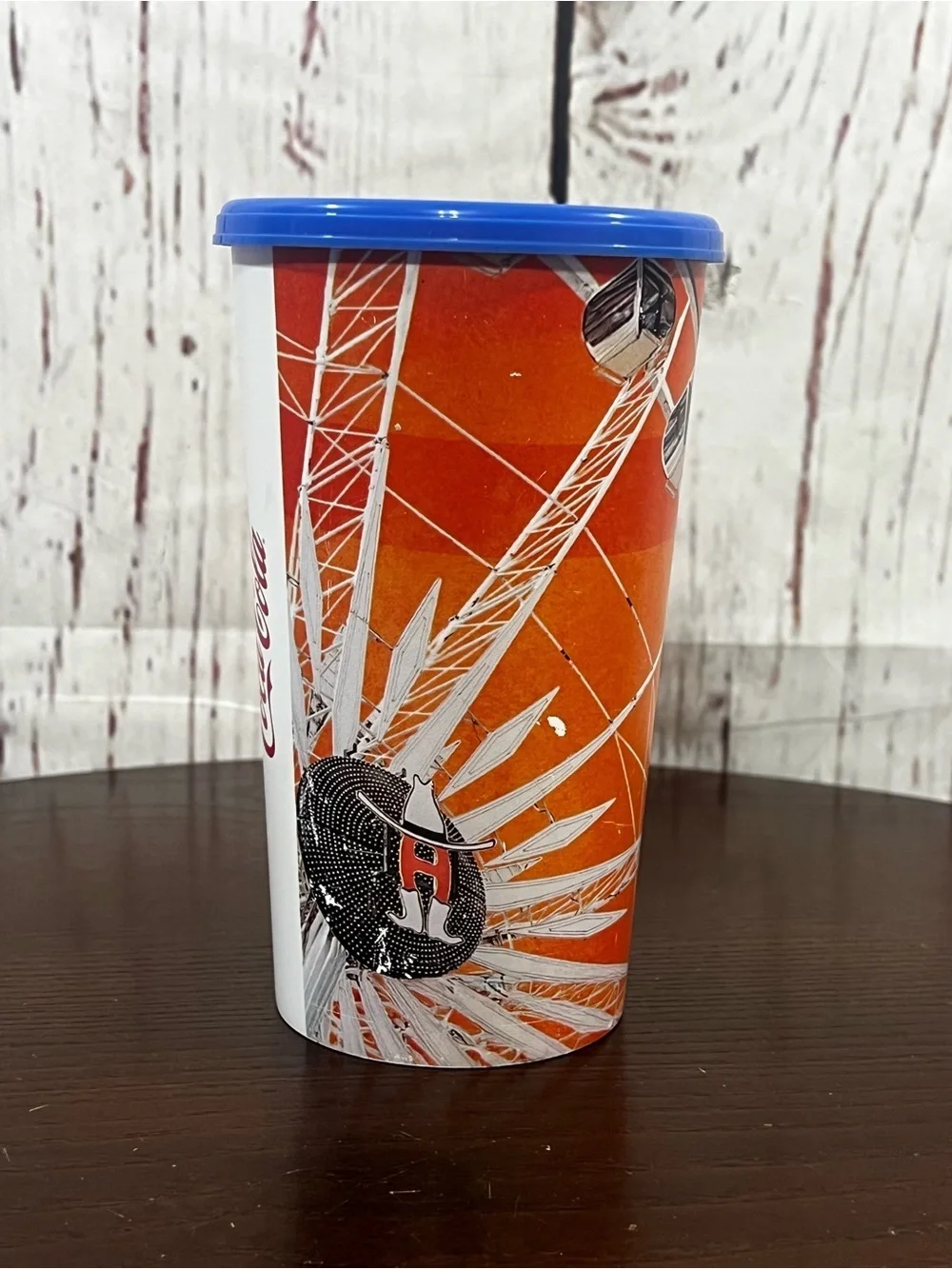 Houston Livestock Show & Rodeo 2026 Souvenir Container in Orange with Blue Lid